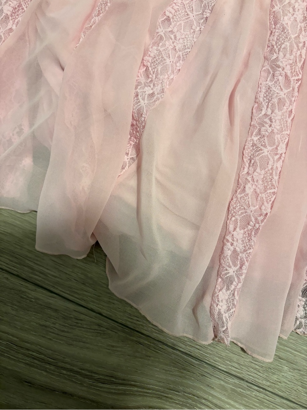 Oh Polly Verena Off-Shoulder Ruffle Lace Maxi Dress in Soft Pink - Picture 10 of 11